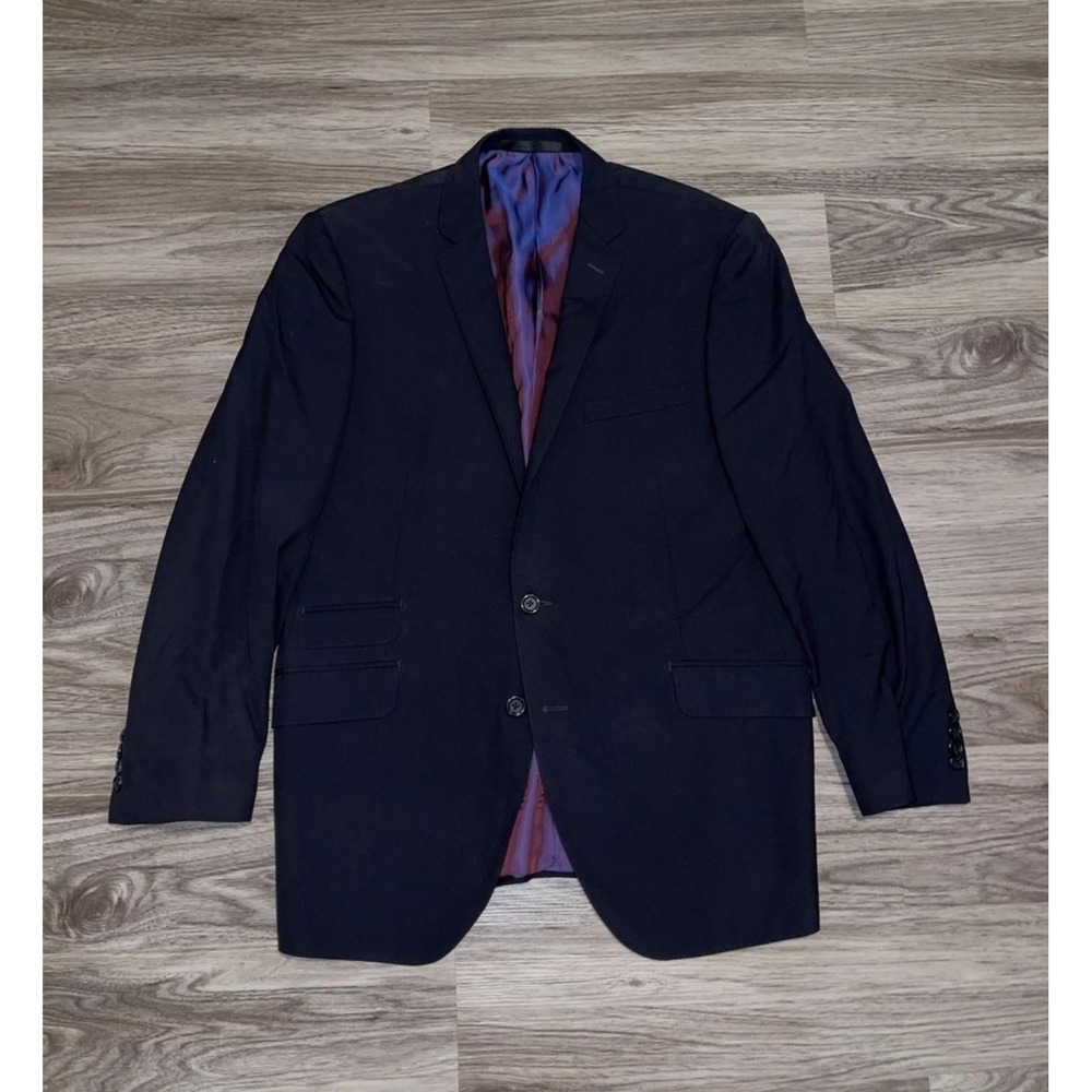 Byron Suit Jacket Mens 56 Blue Super 140s Wool British Style 2 Button Regular